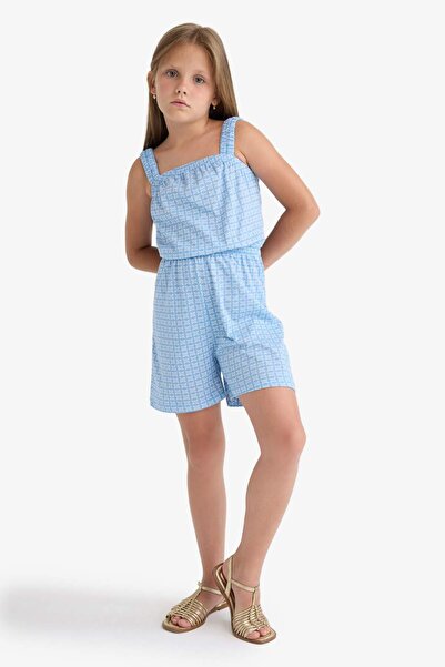 DeFacto Kız Çocuk Desenli Askılı Tulum B4814A825HS