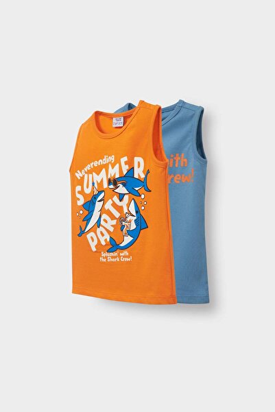 DeFacto Erkek Bebek Bisiklet Yaka Baskılı 2li Atlet E2338A525HS