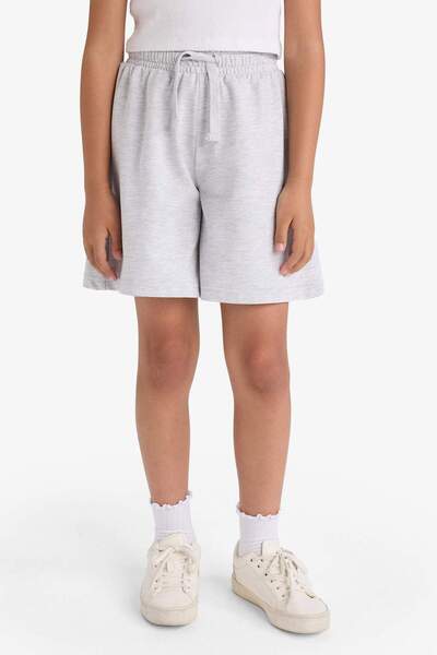 DeFacto Kız Çocuk Relax Fit Beli Lastikli Basic Düz Şort D9058A825HS