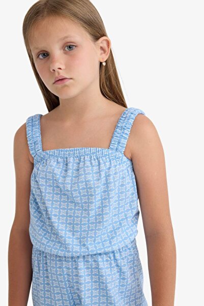 DeFacto Kız Çocuk Desenli Askılı Tulum B4814A825HS