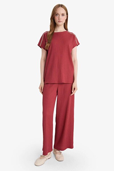 DeFacto Elastic Waist Straight Leg Wrapping Trousers F6166Ax25Sm