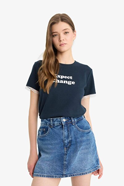 DeFacto Coool Fitted Принтована футболка з короткими рукавами F6149AX25SM