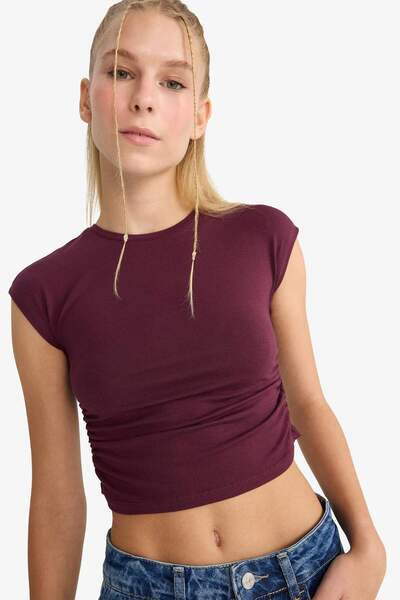 DeFacto Coool Fitted Crew Neck Basic Plain Modal Short Sleeve T-Shirt F5187Ax25Sm