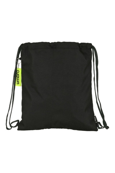 UMBRO Unisex backpack with drawstring straps Essentials black and lime green (35 x 40 x 1 cm)