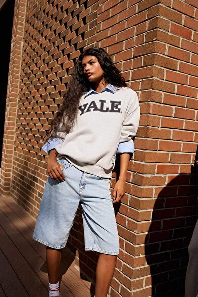 DeFacto Pantaloni scurți Bermuda din denim cu talie înaltă E4033AX25SM