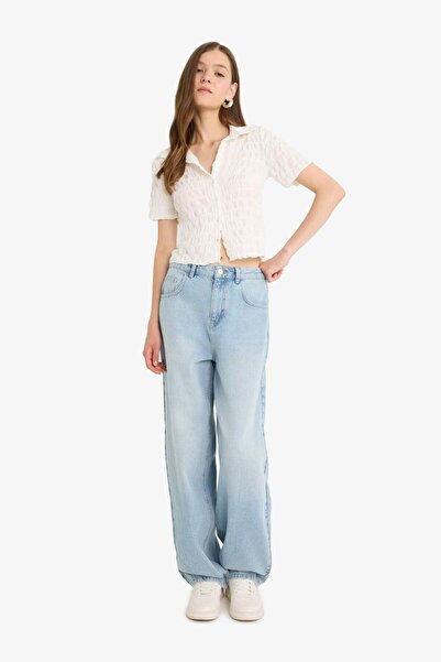 DeFacto Coool Fitted Textured Short Sleeve Shirt F4847Ax25Hs