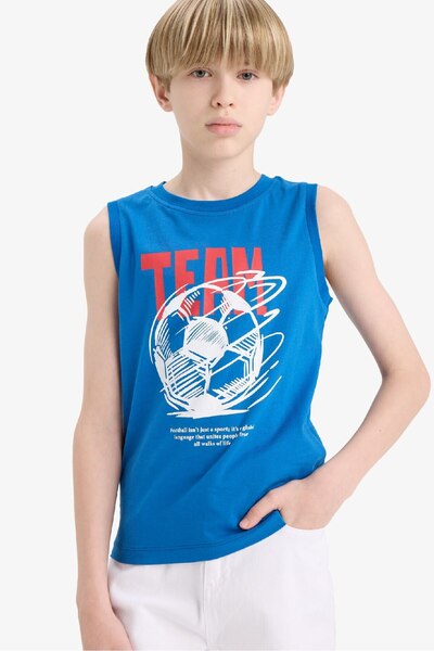 DeFacto Boy's Crew Neck Printed Singlet F0687A825Hs