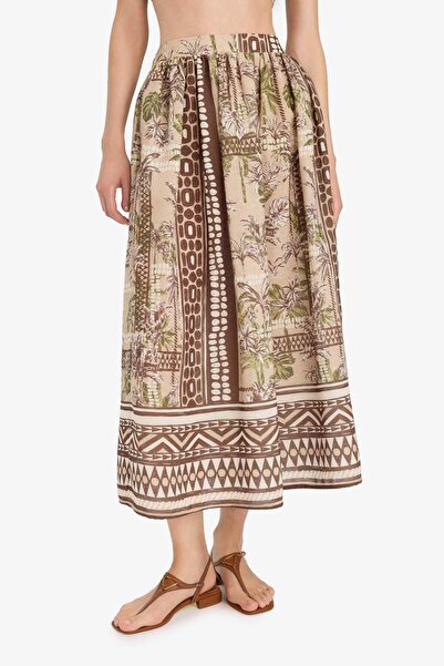 DeFacto Regular Fit Desenli Plaj Maxi Eteği-Fall in Love F5487AX25HS