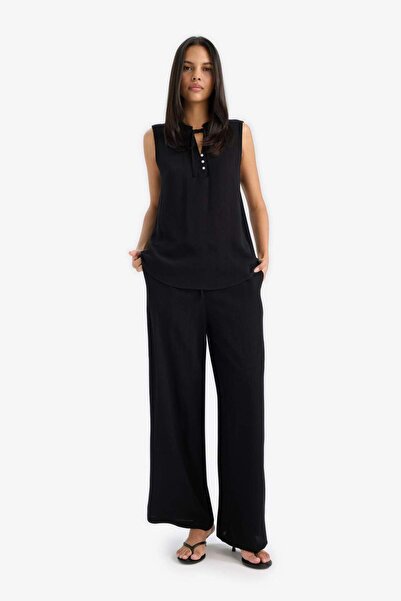 DeFacto Regular Fit Beli Lastikli Bağcıklı Plaj Pantolonu-Fall in Love D9763AX25SM