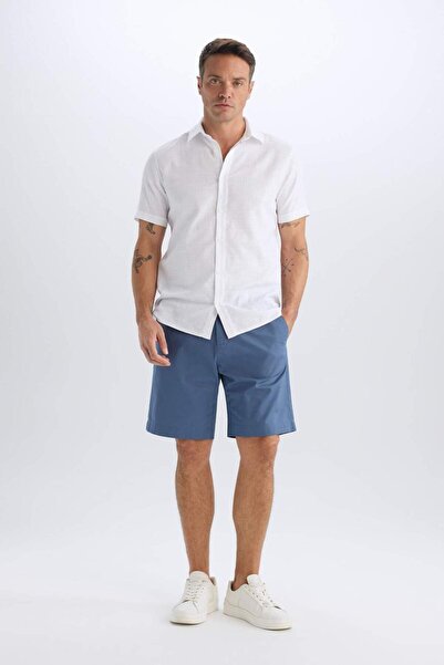 DeFacto %100 Pamuk Regular Fit Gabardin Bermuda Şort C7684AX25SP