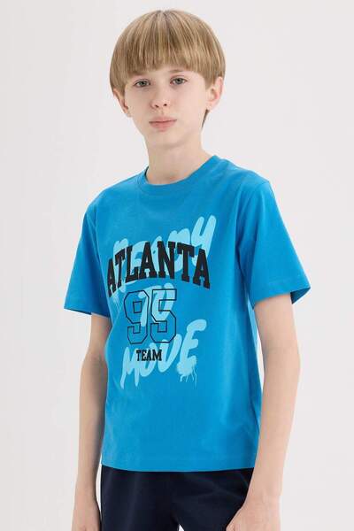 DeFacto Tricou cu mânecă scurtă cu imprimeu pentru băieți E0186A825HS