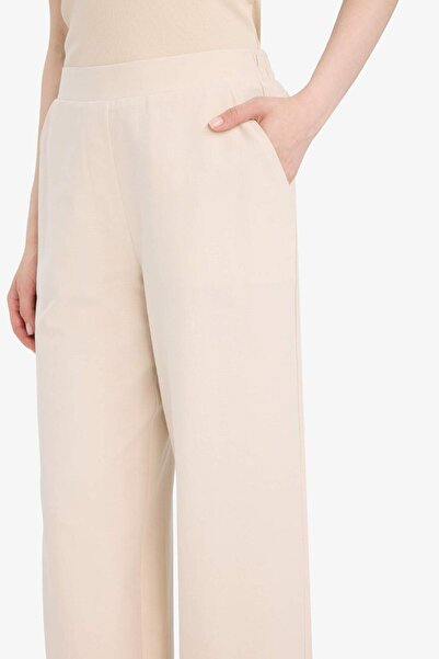 DeFacto Keten Karışımlı Wide Leg Geniş Paça Flamlı Pantolon F1395AX25SM