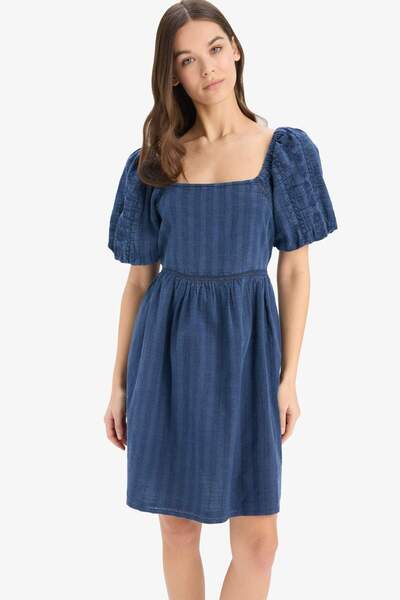 DeFacto U Yaka Pamuklu Kısa Kollu Mini Yazlık Elbise E5390AX25SM