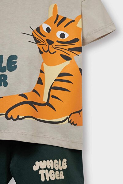 DeFacto Erkek Bebek 2li Takım Baskılı Kısa Kollu Tişört Şort E6819A525SM