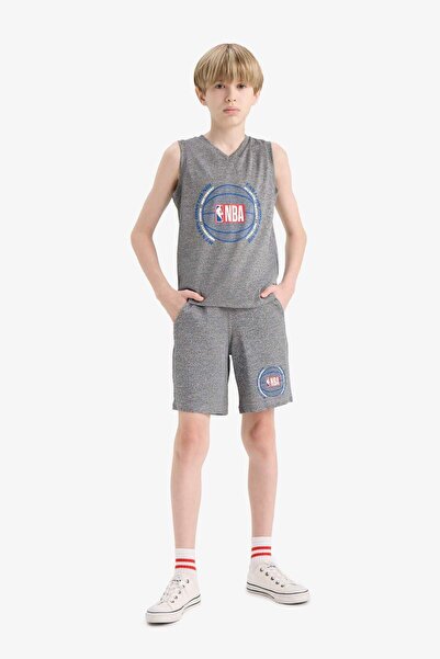 DeFacto Erkek Çocuk NBA Wordmark Beli Lastikli Şort E4854A825SM