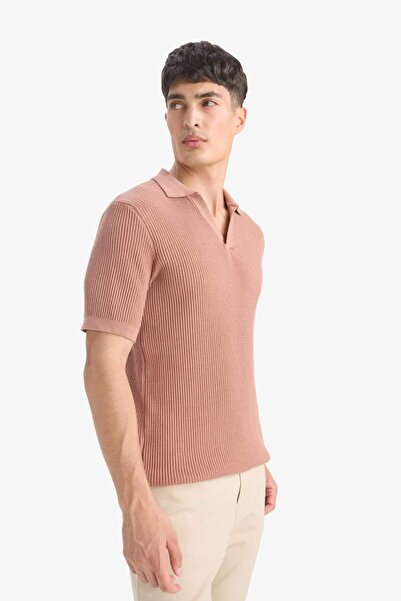 DeFacto 100% Baumwolle Standard Fit Polokragen Kurzarm-Strick-T-Shirt E5860AX25SM