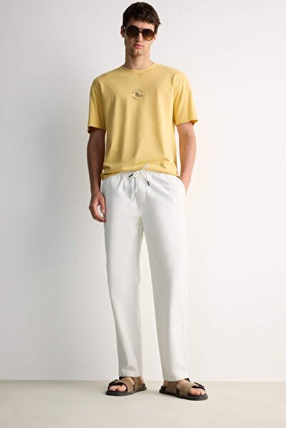 DeFacto 100% βαμβακερό μπλουζάκι με κοντό μανίκι με στάμπα με λαιμόκοψη E0911AX25SM