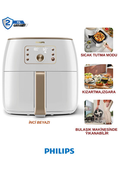 Philips Xxl 7,3 Litre Ultra Premium Airfryer Inci Beyazı - Yeni Seri - Twin Turbostar Teknolojisi, 2225 Watt