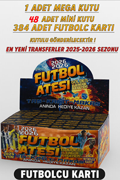 OYUNKAFASI FUTBOL ATEŞİ MEGA KUTU 48 ADET MİNİ KUTU 384 FUTBOLCU KARTI