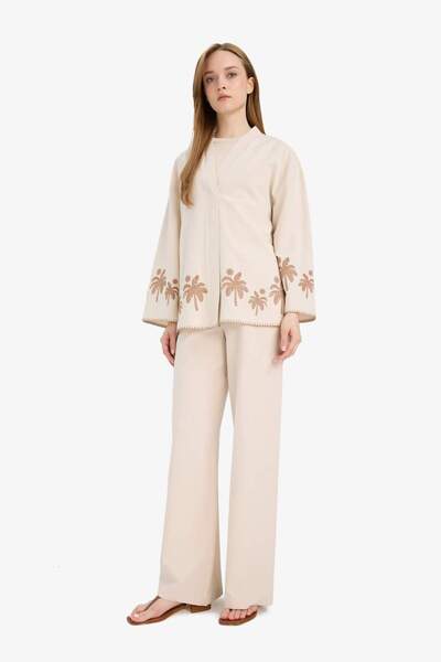 DeFacto Linen Blend Wide Leg Wide Leg Flared Pants F1395Ax25Sm