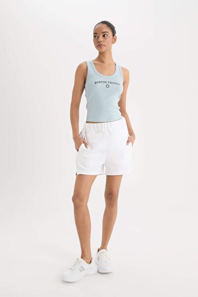 DeFacto DeFactoFit NBA Boston Celtics Slim Fit Dar Kesim Yuvarlak Yaka Fitilli Kaşkorse Atlet E3611AX25SM