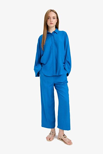 DeFacto Harem Keten Karışımlı Geniş Paça Pantolon D9732AX25SM