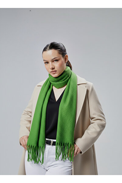 derikem Women's Soft Textured Acrylic Basic Winter Shawl Green