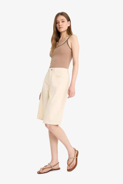 DeFacto Coool Normal Bel Kısa Paça Gabardin Bermuda Şort F3133AX25HS