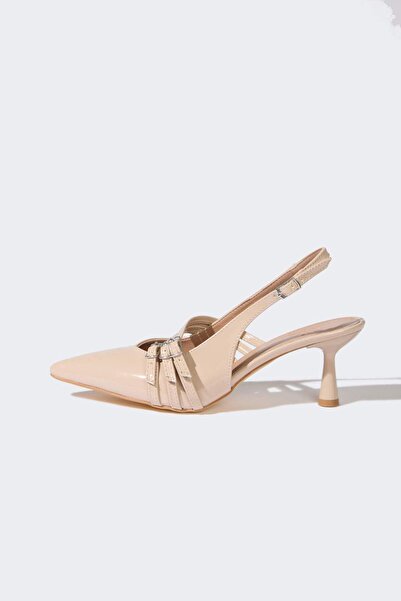 DeFacto Women's Double Strap High Sole Faux Leather Heeled Sandals E7247Ax25Sp