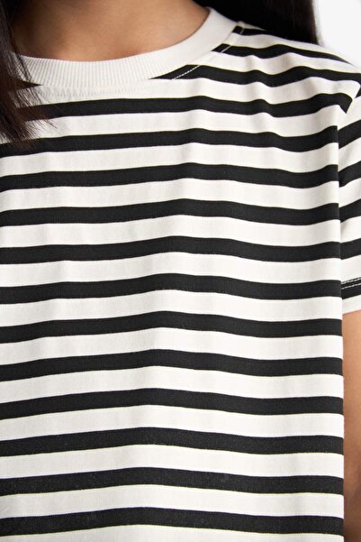 DeFacto Κοντομάνικο μπλουζάκι για κορίτσια Relax Fit Crew Neck 3 τεμαχίων D9432A825SM