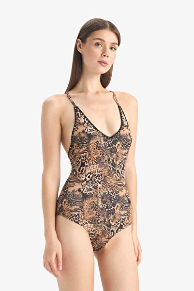 DeFacto Regular Fit Leopar Desenli Mayo-Fall in Love E3901AX25SM