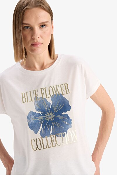DeFacto Μπλουζάκι με λουλούδια με κοντό μανίκι F5100AX25SM