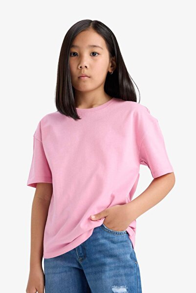 DeFacto Γυναικείο μπλουζάκι με κοντό μανίκι με στάμπα με λαιμόκοψη E0353A825SM