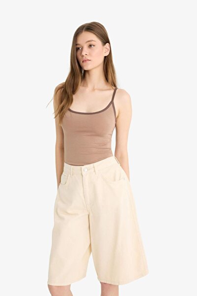 DeFacto Coool Normal Bel Kısa Paça Gabardin Bermuda Şort F3133AX25HS