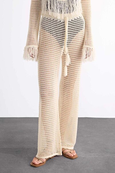 DeFacto Straight Fit Beli Lastikli Kroşe Plaj Pantolonu F7460AX25HS