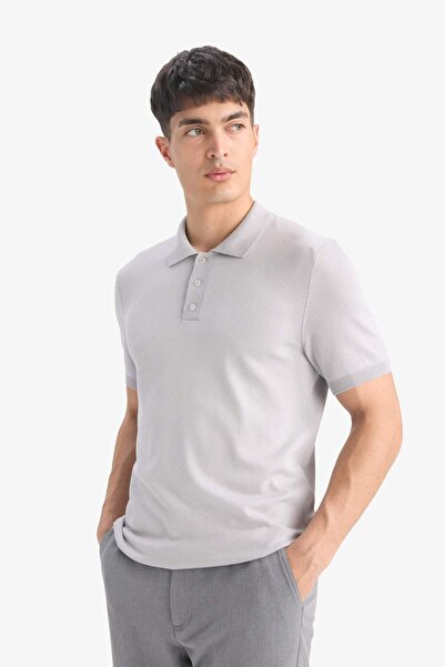 DeFacto Standard Fit Polo Neck Short Sleeve Knitwear T-Shirt E3241Ax25Sp