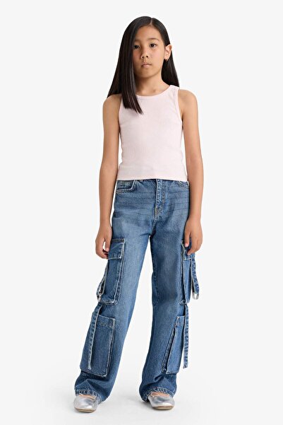 DeFacto Kız Çocuk Bisiklet Yaka 2'li Atlet B6704A825SM