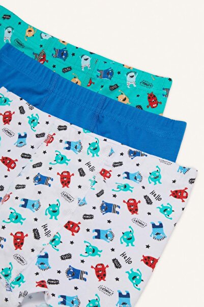 DeFacto Erkek Çocuk Canavar Baskılı 3'lü Boxer E6872A825SP