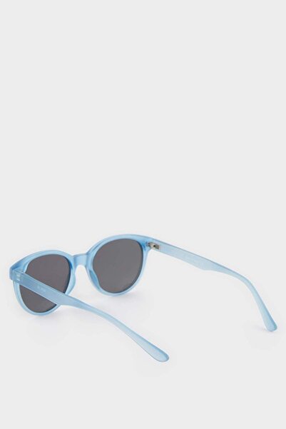 DeFacto Girl's Round Light Blue Plastic Frame Black Glass Polarized Sunglasses F4360A8Ns