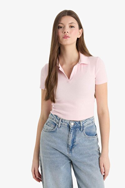 DeFacto Μπλουζάκι με κοντό μανίκι με λαιμόκοψη πόλο με κοντό μανίκι A0379AX25SM