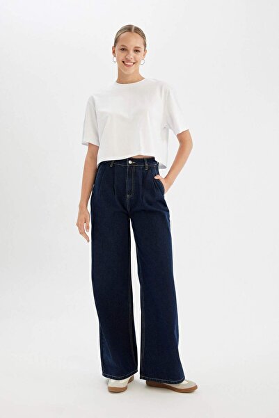 DeFacto Wide Leg Yüksek Bel Uzun Jean Pantolon C6191AX24AU