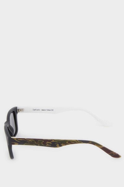 DeFacto Boy's Round Color Plastic Frame Black Glass Polarized Sunglasses F4401A8Ns