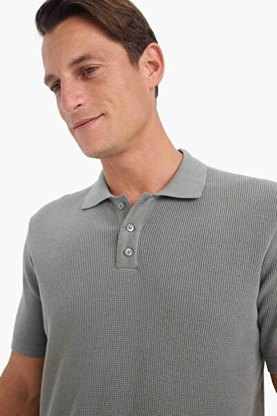 DeFacto 100% Cotton Standard Fit Polo Neck Short Sleeve Knit T-Shirt E5866Ax25Sp