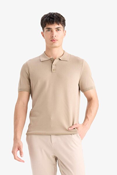 DeFacto Μπλουζάκι με κοντό μανίκι Polo Neck Standard Fit E3241AX25SP