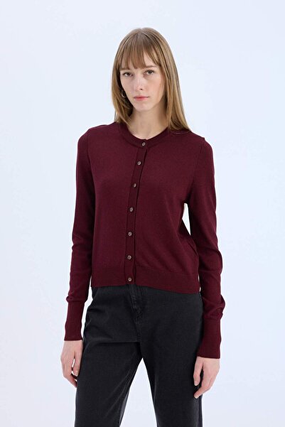 DeFacto Regular Fit Crew Neck Buttoned Knitwear Cardigan E5032Ax24Wn