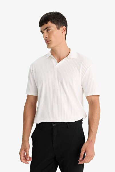 DeFacto Regular Fit Polo Yaka Krinkıl Kısa Kollu Tişört E1207AX25SM