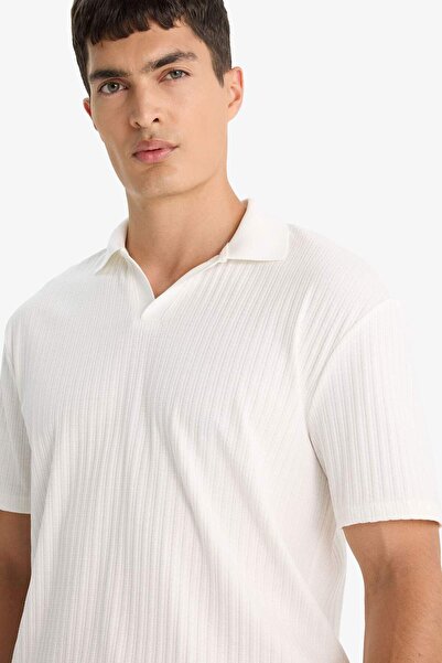 DeFacto Regular Fit Polo Yaka Krinkıl Kısa Kollu Tişört E1207AX25SM
