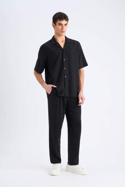 DeFacto Summer Viscose Jogger Pants Regular Fit Regular Cut Linen Blended Straight Leg with Pockets B4867Ax25Sm