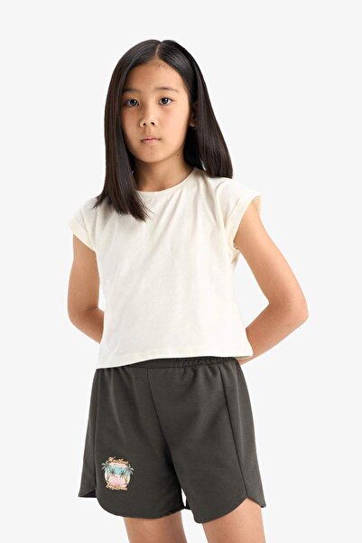 DeFacto Kız Çocuk Beli Lastikli Baskılı Şort E5724A825HS