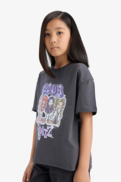 DeFacto Κοριτσίστικο μπλουζάκι Bratz Oversize με φαρδύ λαιμόκοψη και κοντό μανίκι E6574A825HS